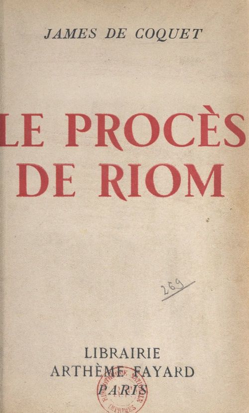 ebook cover of Le procès de Riom, by James De Coquet