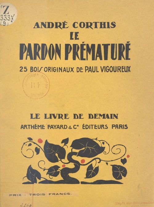 ebook cover of Le pardon prématuré, by Andre Corthis