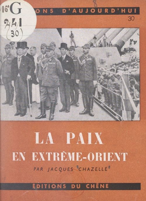 Couverture ebook de La paix en Extrême-Orient, de Jacques Chazelle