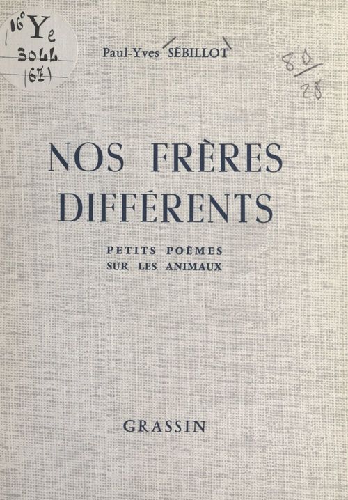Couverture ebook de Nos frères différents, de Paul-Yves Sebillot