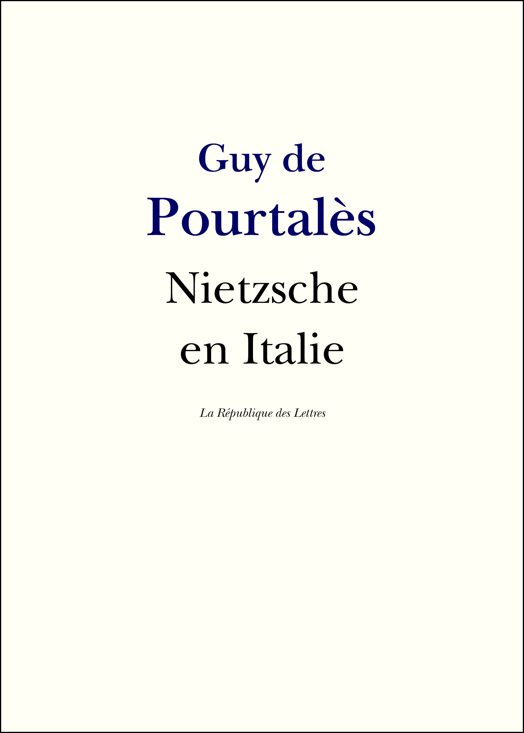 Couverture ebook de Nietzsche en Italie, de Guy De Pourtales