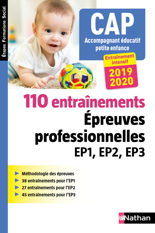 Couverture ebook de 110 entraînements - Epreuve professionnelles EP1, EP2, EP3 - CAP Accompagnant éducatif petite enfance - 2018, de Louisa Rebih
