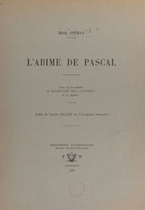 Couverture ebook de L'abîme de Pascal, de Rene Onfray