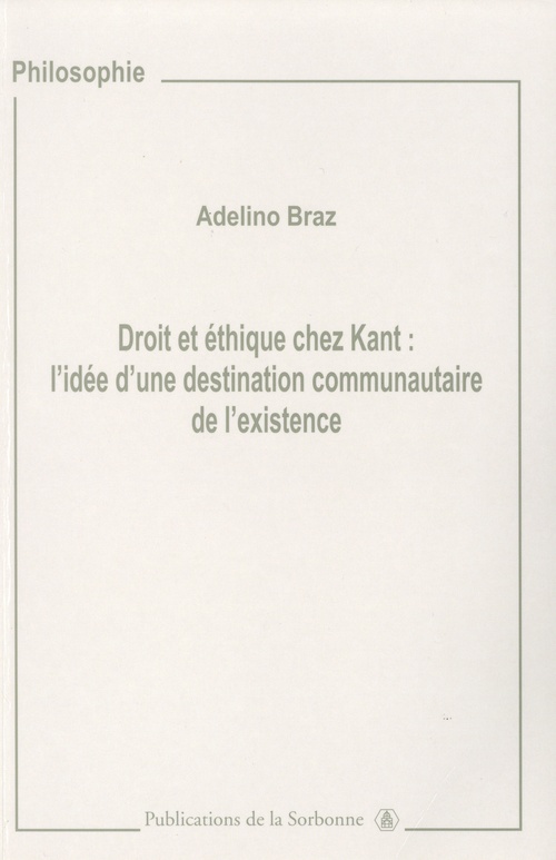 ebook cover of Droit et éthique chez Kant, by Adelino Braz