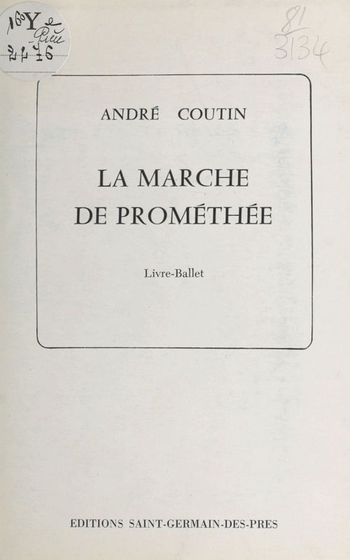 Couverture ebook de La marche de Prométhée, de Andre Coutin