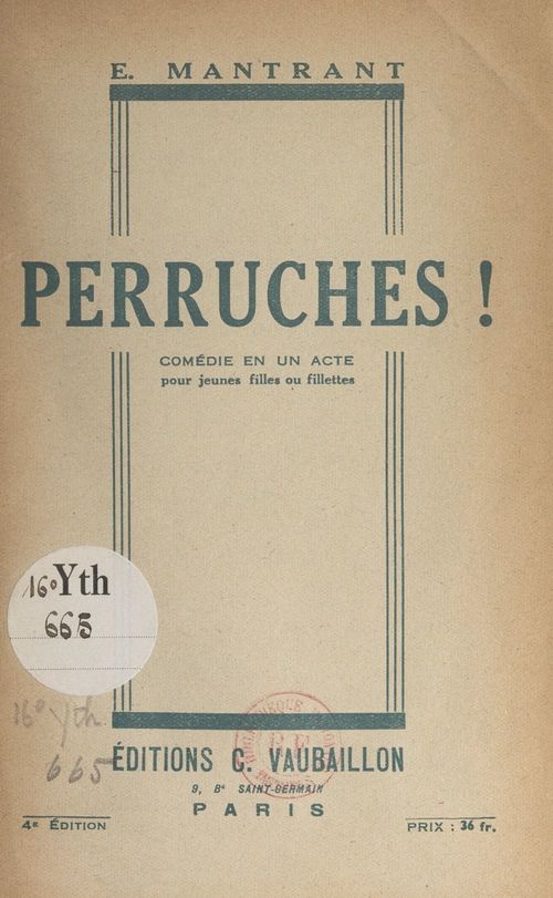 Couverture ebook de Perruches !, de Emmanuel Mantrant