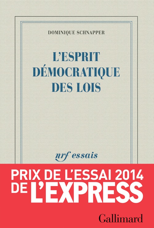 Couverture ebook de L'esprit démocratique des lois, de Dominique Schnapper