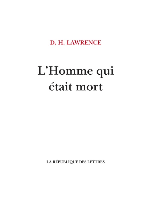 Couverture ebook de L'homme qui était mort, de David Herbert Lawrence