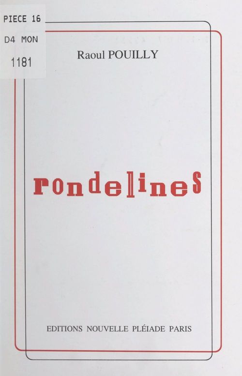 ebook cover of Rondelines, by Raoul Pouilly