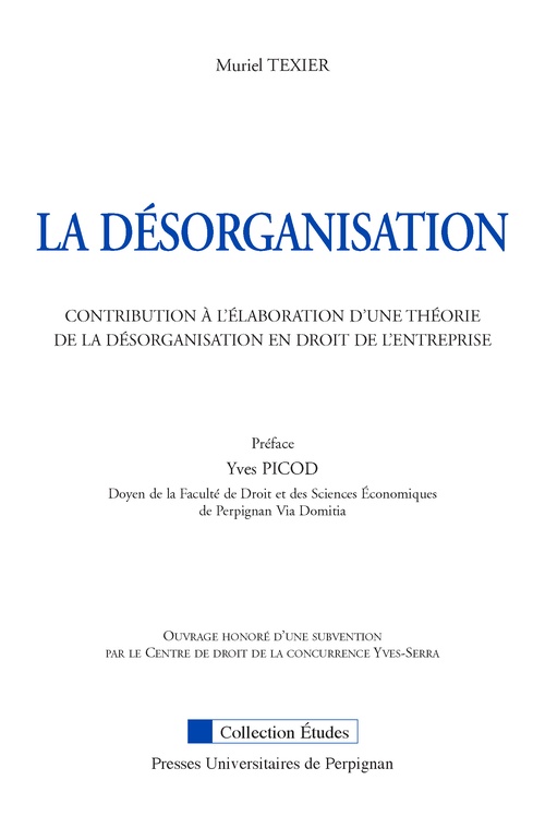ebook cover of La désorganisation, by Muriel Texier