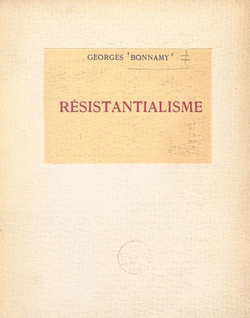 Couverture ebook de Résistantialisme, de Georges Bonnamy