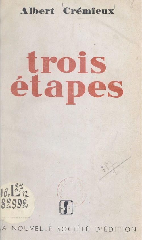 Couverture ebook de Trois étapes, de Albert Cremieux