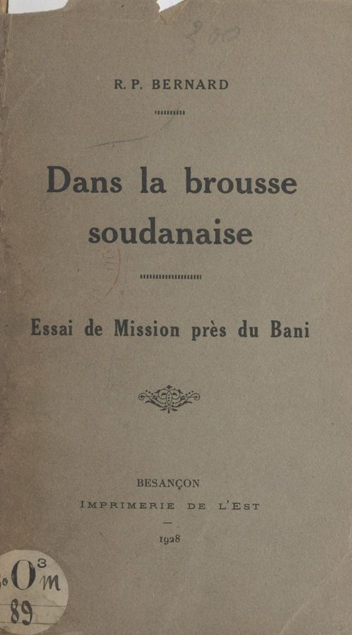 Couverture ebook de Dans la brousse soudanaise, de Bernard