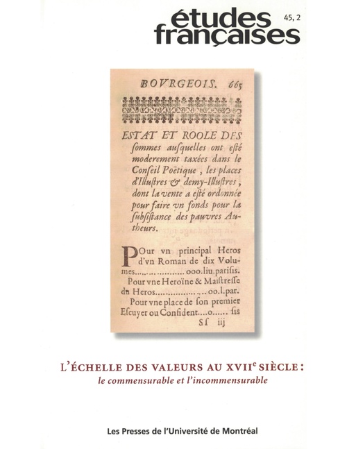 ebook cover of Études françaises. Volume 45, numéro 2, 2009, by Craig Moyes, Thomas Pavel, Helene Merlin-Kajman, Eric Mechoulan, Frederique Ait-Touati, Frederic Charbonneau, Ursula Has