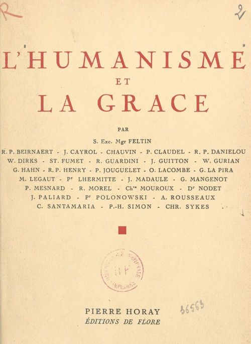 Couverture ebook de L'humanisme et la grâce, de Collectif
