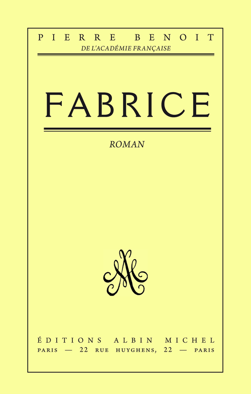 ebook cover of Fabrice, by Pierre Benoit