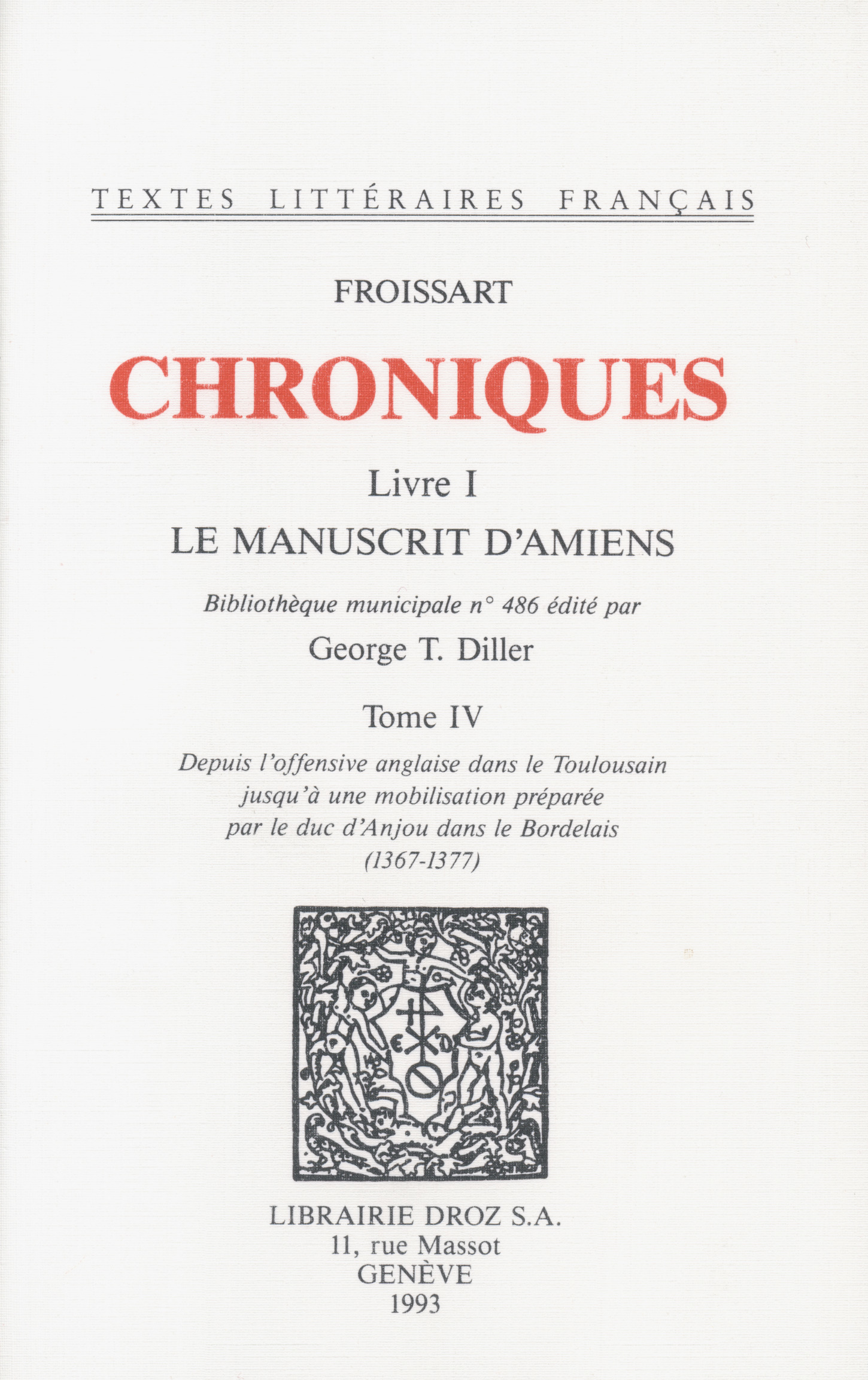 ebook cover of Chroniques, by Froissart Jean