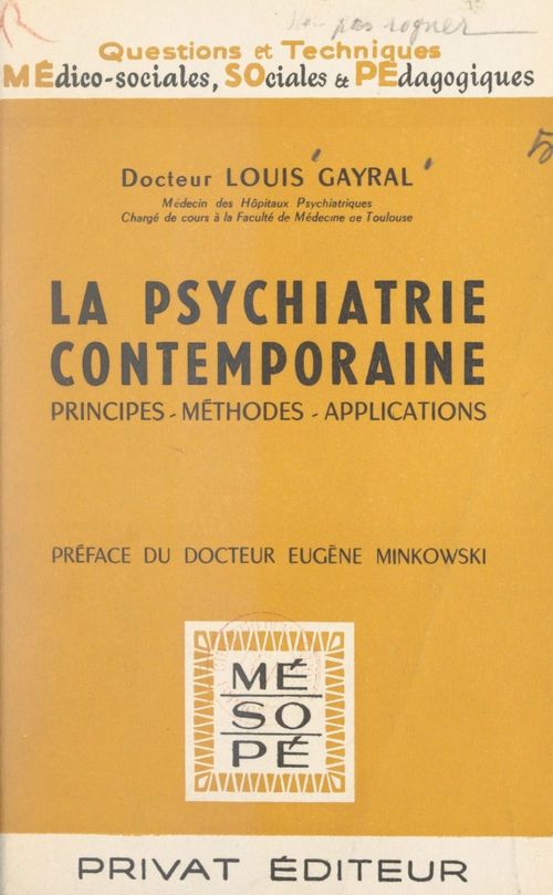 Couverture ebook de La psychiatrie contemporaine, de Louis Gayral
