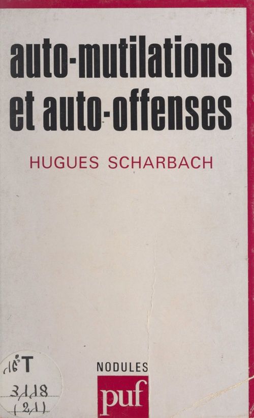 ebook cover of Auto-mutilations et auto-offenses, by Hugues Scharbach