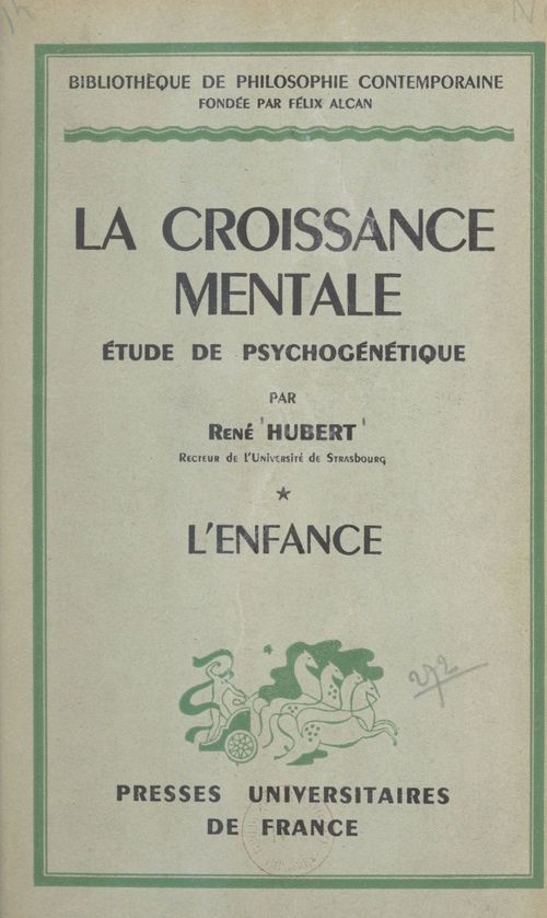 ebook cover of La croissance mentale (1). L'enfance, by Rene Hubert