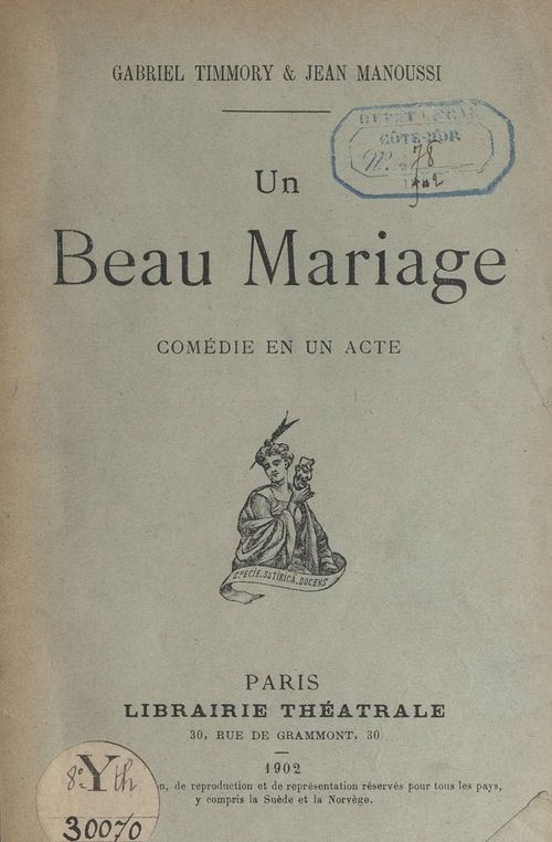 ebook cover of Un beau mariage, by Gabriel Timmory, Jean Manoussi