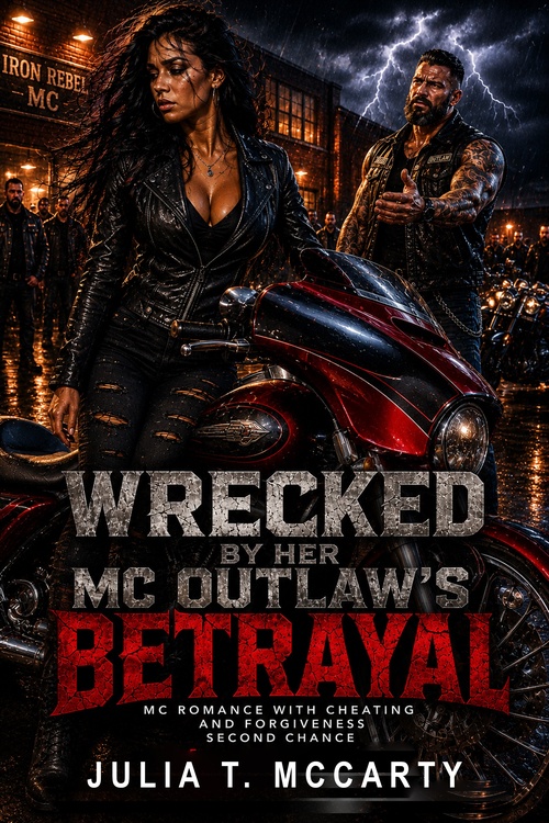 Couverture ebook de Wrecked By Her MC Outlaw's Betrayal, de Julia T. McCarty