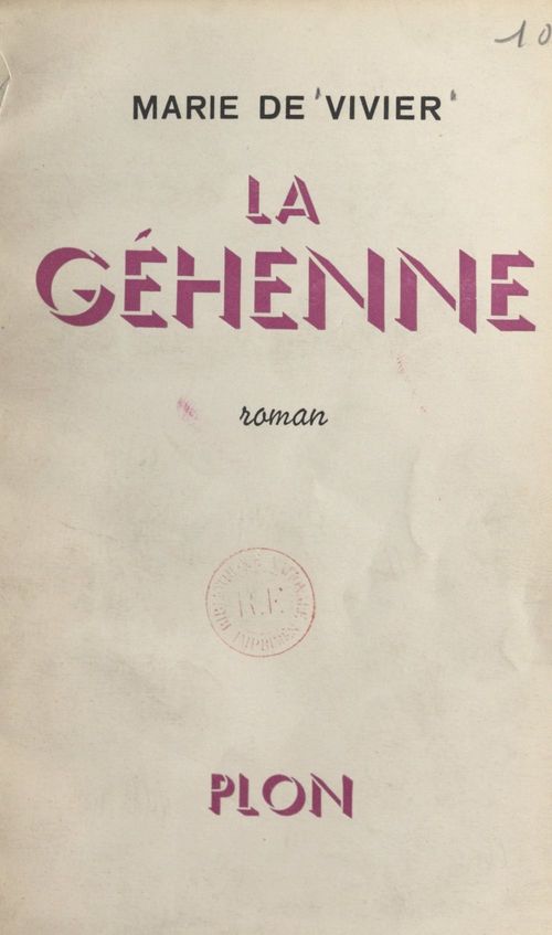 ebook cover of La Géhenne, by Marie De Vivier
