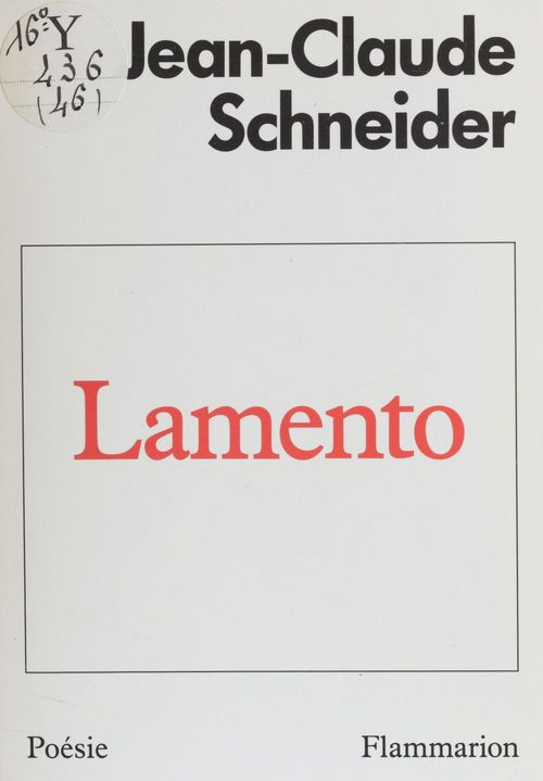 Couverture ebook de Lamento, de Schneider Jean-Claud