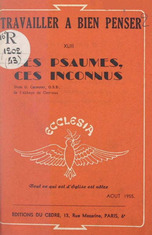 Couverture ebook de Les psaumes, ces inconnus, de Georges Chopiney
