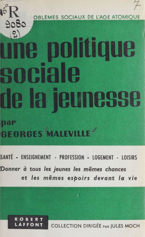 ebook cover of Une politique sociale de la jeunesse, by Georges Maleville