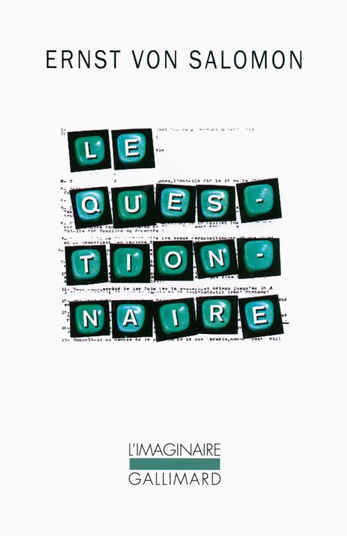 ebook cover of Le questionnaire, by Ernst Von salomon, Guido Meister