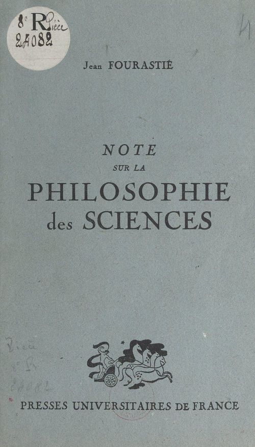 Couverture ebook de Note sur la philosophie des sciences, de Jean Fourastié