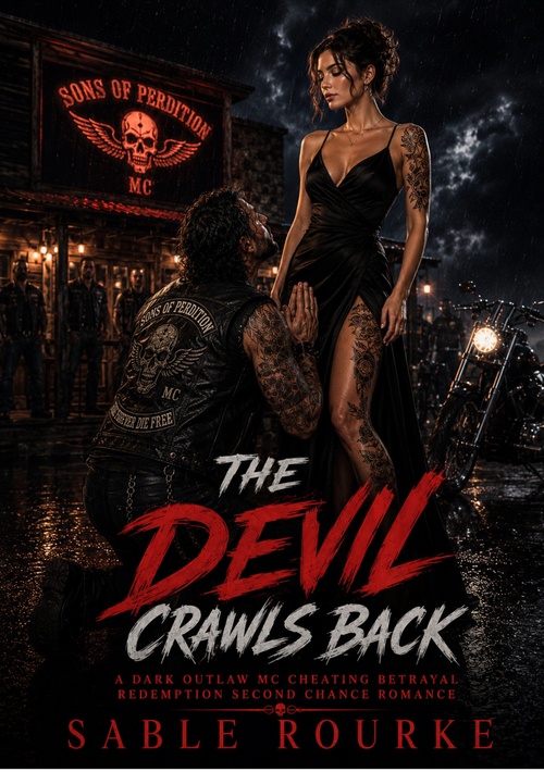ebook cover of The devil crawls back, by Sable Rourke