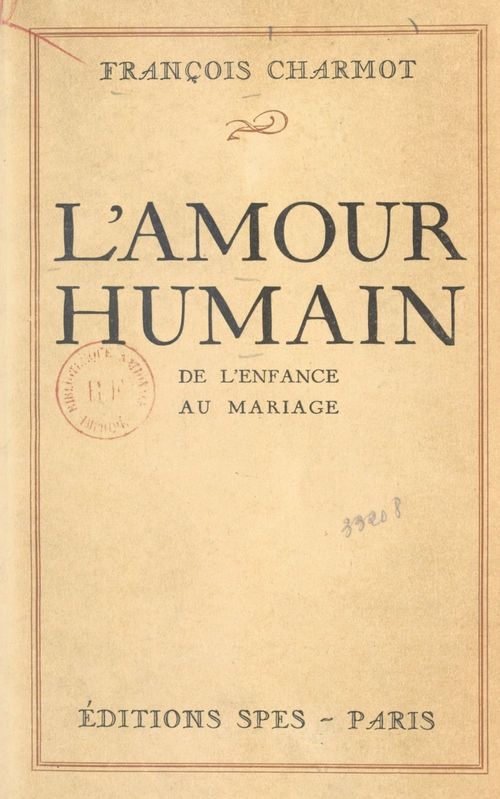 Couverture ebook de L'amour humain, de François Charmot