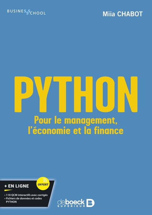 ebook cover of Python : Pour le management, l'économie et la finance, by Miia Chabot