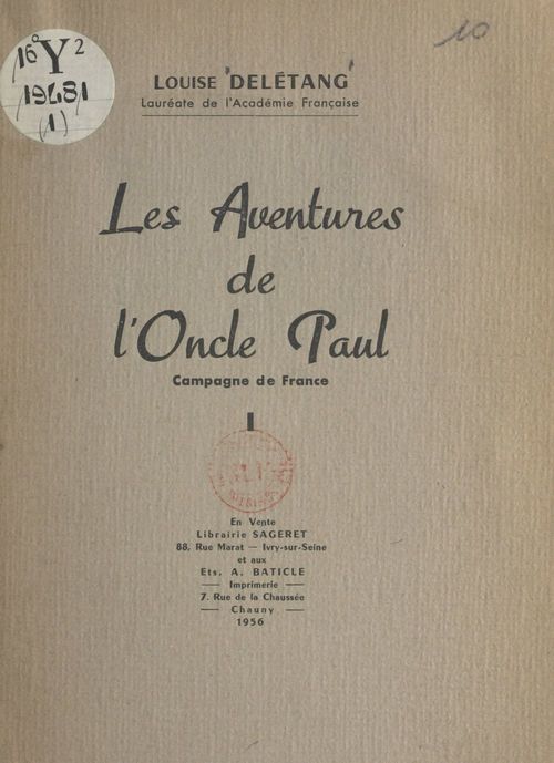 ebook cover of Les aventures de l'Oncle Paul (1), by Louise Deletang