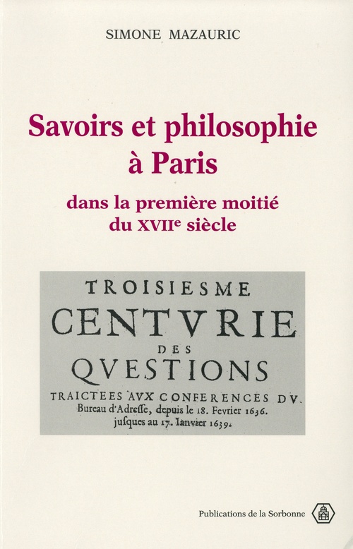 ebook cover of Savoirs et philosophie à Paris dans la première moitié du XVIIe siècle, by Simone Mazauric