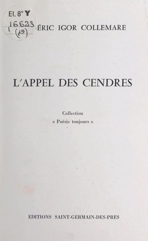 ebook cover of L'appel des cendres, by Frederic Igor Collemare