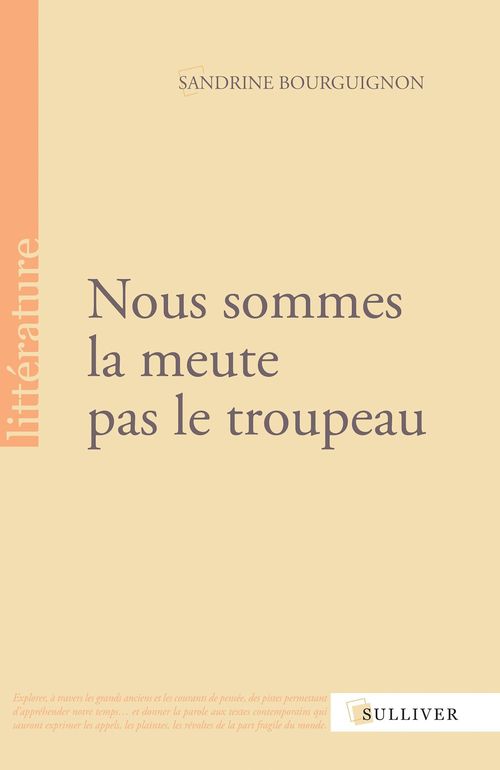 Couverture ebook de Nous sommes la meute pas le troupeau, de Sandrine Bourguignon