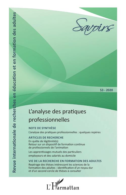 Couverture ebook de L'analyse des pratiques professionnelles, de Collectif