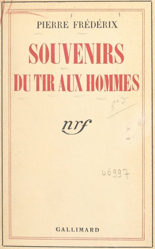 ebook cover of Souvenirs du tir aux hommes, by Pierre Frederix