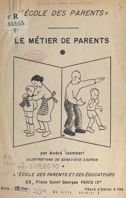 Couverture ebook de Le métier de parents, de Andre Isambert