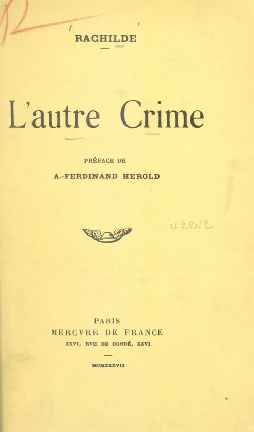 ebook cover of L'autre crime, by Rachilde