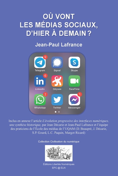 Couverture ebook de OÙ VONT LES MÉDIAS SOCIAUX, D'HIER À DEMAIN, de Jean-Paul Lafrance
