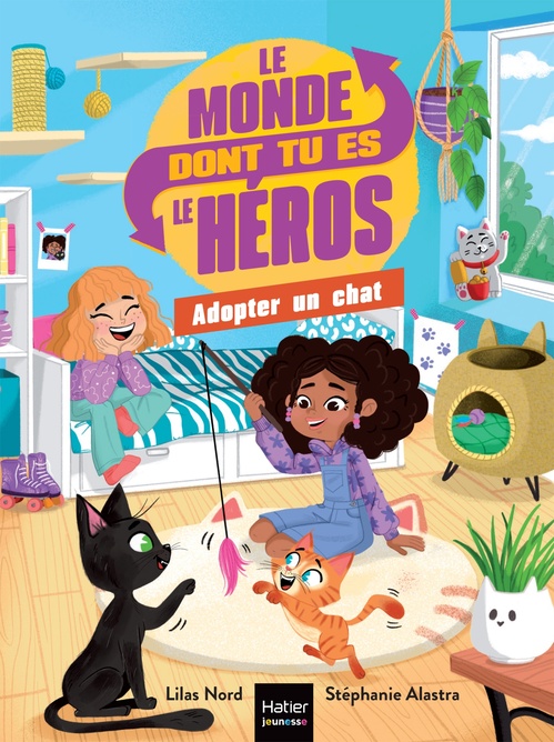 Couverture ebook de Le monde dont tu es le héros - Adopter un chat - 7/9 ans CE1/CE2, de Lilas Nord
