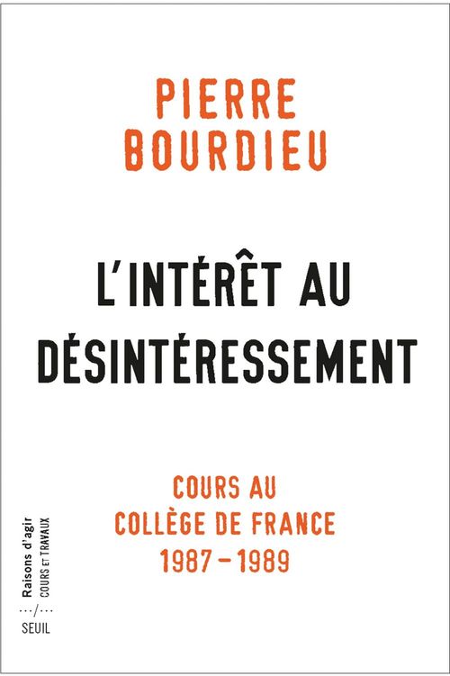 ebook cover of L'Intérêt au désintéressement, by Pierre Bourdieu