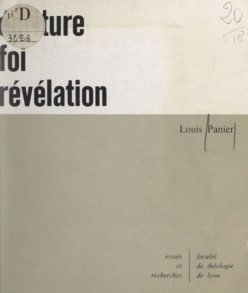 Couverture ebook de Écriture, foi, Révélation, de Louis Panier