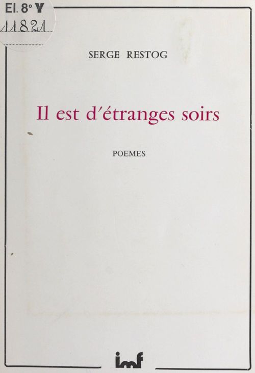 Couverture ebook de Il est d'étranges soirs, de Serge Restog