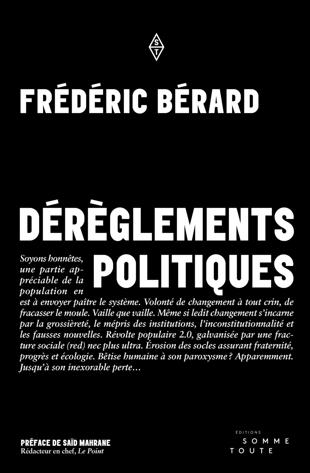 Couverture ebook de Dérèglements politiques, de Frederic Berard