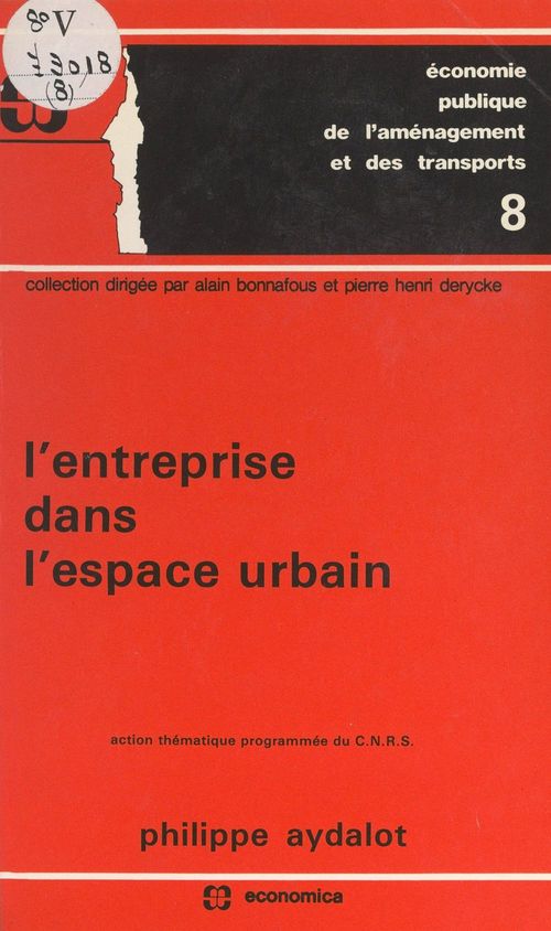 Couverture ebook de L'entreprise dans l'espace urbain, de Philippe Aydalot